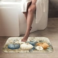 thumbnail image 2 of 1pc Pumpkins with Flowers Absorbent Non-Slip Bathroom Thickened Flannel Rug Decor,Soft,Quick Drying,Suitable For Indoor/outdoor Use,Bathrooms,Bedrooms,Kitchens,Terrace,Laundry Rooms,16"x24", 2 of 9
