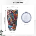 thumbnail image 4 of Fotbe Fantasy Colorful Beast Pattern 20 oz Tumbler Stainless Steel Vacuum Insulated Coffee Ice Cup Double Wall Travel Flask Leak-proof Coffee Cup-Straw Three-piece Set, 4 of 8