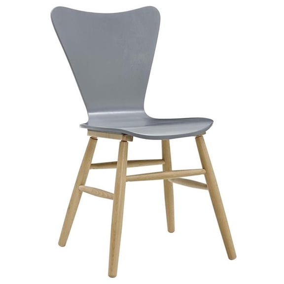 Maklaine Contemporary 17.5" Bentwood Dining Chair in Gray Finish