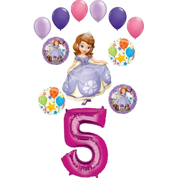 Sofia The First Party Supplies 5th Birthday Balloon Bouquet Decorations