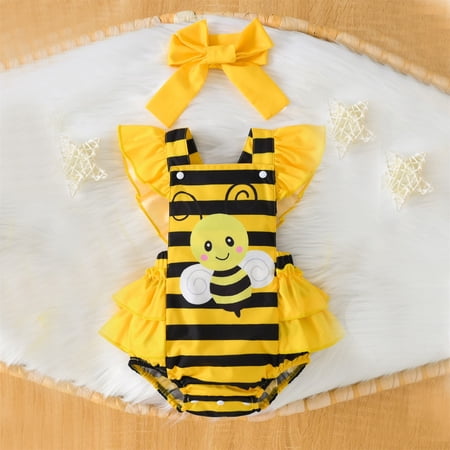 JCCXIN Adorable Baby Girl Summer Outfit Sets With Headband And Romper Adorable Clothes Sets
