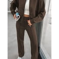 thumbnail image 6 of Lounge Sets for Women Sweatsuit 2 Piece Outfits Sweatshirt Wide Leg Sweatpant Tracksuit Matching Set Coffee XXL, 6 of 8