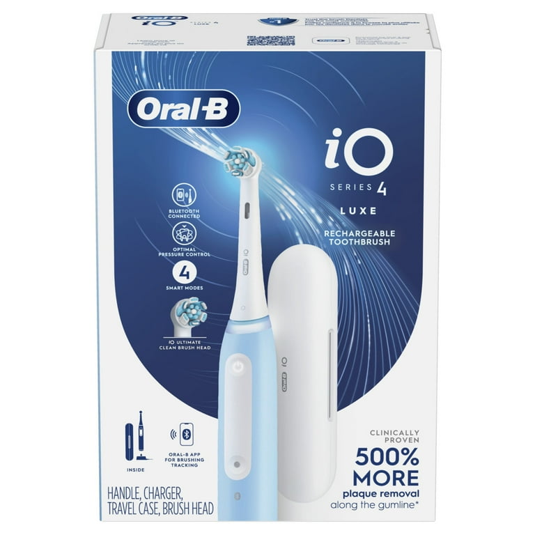 Oral-B iO Series 4 Rechargeable Electric Toothbrush, Icy Blue