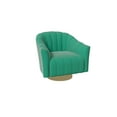 thumbnail image 5 of Green Swivel Accent Chair, Modern Velvet Barrel Armchair, Streamline Upholstered Club Chair for Living Room, Bedroom, Dorm, 5 of 5