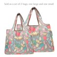 thumbnail image 4 of Wrapables Large & Small Foldable Tote Nylon Reusable Grocery Bags, Set of 4, Butterflies & Doodles, 4 of 5