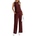 thumbnail image 3 of Conjunto Deportivo PRETTYGARDEN 2 Piezas para Mujer Color Rojo Vino Talla L, 3 of 8