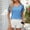 Blue, variant on Njoeus Women's Lace Short Sleeve V Neck T Shirts Summer Tops Loose Casual Tee Shirts Blouse S-XXL