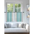 thumbnail image 4 of Sheer Curtains 45 Inch Length 2 Panels Set for Kitchen, Turquoise Aqua Stripes Semi Sheer Curtains for Windows, Modern Minimalist Abstract Lines Voile Window Treatments Rod Pocket Curtain, 4 of 7