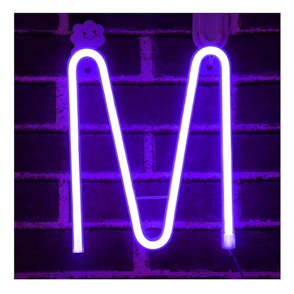 LINLIN Neon Sign, Letter Neon Signs Neon Alphabet Light Light Up LED Letters Lights Light Up Marquee Letters Lights Battery USB Purple