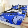 thumbnail image 3 of Feelyou Game Console Player Queen Sheet Sets, Blue Gamer Gamepad Flat Sheet, Teens Kids Boys Girls Queen Fitted Sheet, Ultra Soft Bedroom Decor, 4 Pieces, 3 of 7
