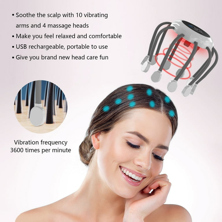 head massage vibration machine Electric Vibration Head Massager LED relaxing Vibration Scalp Massage Relax  USB main image 1