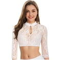 thumbnail image 2 of Oktoberfest Dirndl Blouse Women 2025 3/4 Sleeve White Lace Hollow Out Dirndl Shirt Oktoberfest Top Traditional Outfit, 2 of 7