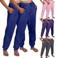 thumbnail image 2 of ctdiral Lightweight Sweatpants 2 Pcs for Women Elastic Waisted Drawstring Baggy Sweatpants Fall Thin Fleece Athletic Joggers Lounge Tapered Pants with Pocket Blue M, 2 of 8