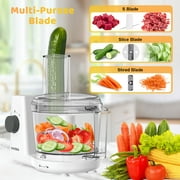 VAVSEA Food Processor, Electric Food Chopper for Dicing, Chopping, Mincing, BPA Free, Stainless Steel Blades, 6Cup White