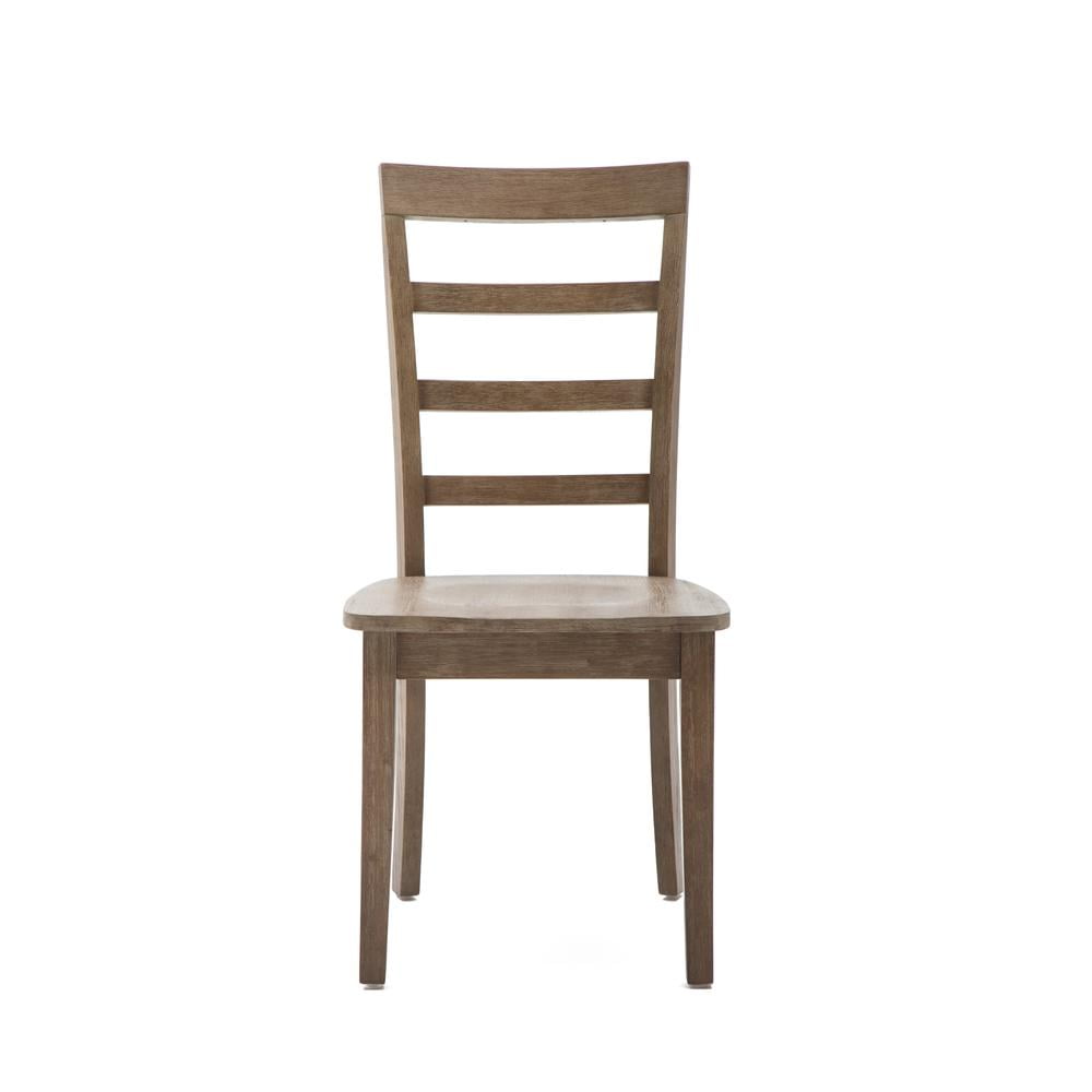 Boraam Boulder Wood Dining Room Side Chairs - Barnwood Wire-Brush Finish - Set of 2