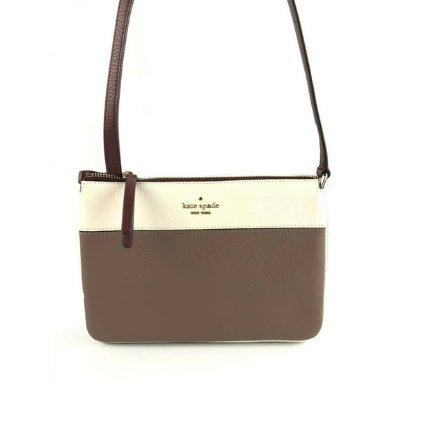 Kate Spade Jackson Leather Triple Gusset Crossbody Handbag (Neutral Multi)