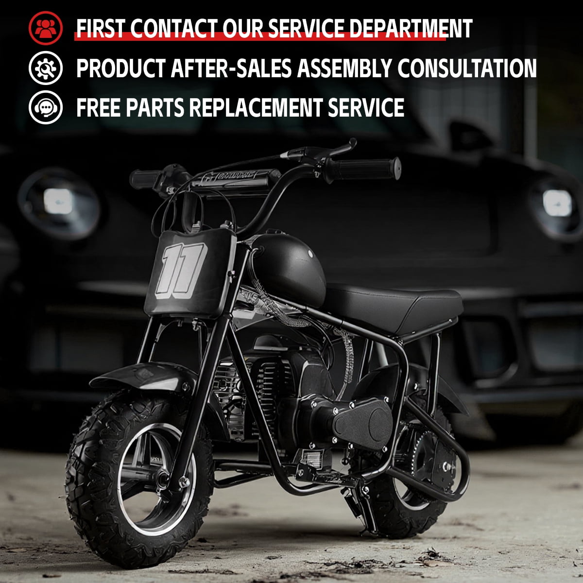 TOXOZERS Dirt Bike,50cc 2-Stroke Mini Bike for Age 8+,Kids Motor-cycle with 20 MPH Speed,180 lbs Capacity
