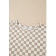 thumbnail image 6 of Women's Brown Checkerboard T-Shirt and High Waist Skorts 2-Piece Summer Outfit - [ZhiHiMeRi] | (US 12-14)L, 6 of 11