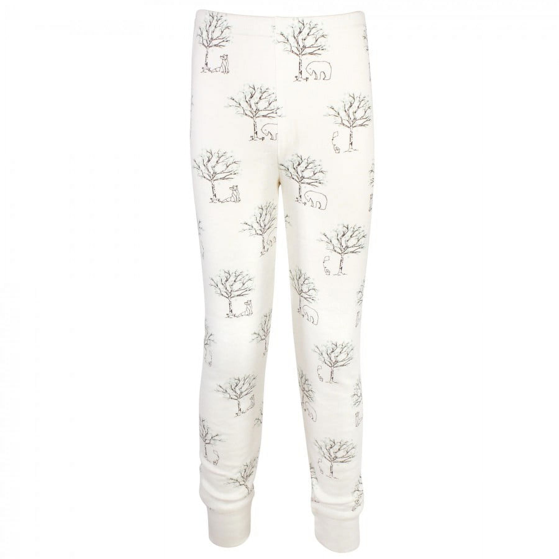 Touched by Nature Baby, Toddler and Kids Unisex Organic Cotton Tight-Fit Pajama Set, Birch Trees, 3 Toddler