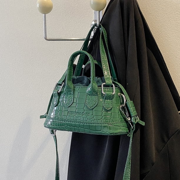 Bolso de mano para mujer, Bolso cruzado con patrón de cocodrilo de Color sólido, moda para mujer