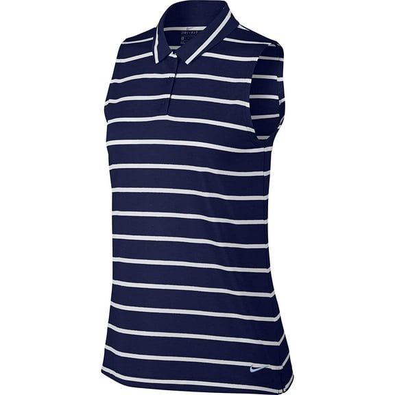 Nike Womens Dri-Fit Striped Sleeveless Polo