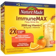 Nature Made ImmuneMAX Fizzy Drink Mix, with Vitamin C, Vitamin D, and Zinc Supplement, 30 Count