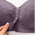 thumbnail image 4 of VISALY Women's Front Closure Wireless Bras Floral Print Bras Lounge Bras Sleep Bras for Women Everyday Bras Wireless Front Close Bra Full Coverage Bralette Comfy Bras Plus Size Bras Purple 46, 4 of 8
