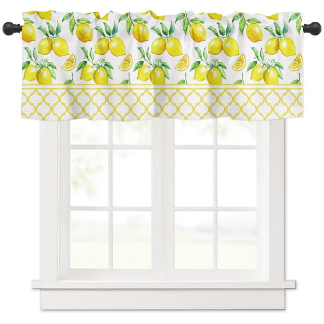 (Estilo G, 54x18in=137x45cm) Cenefa de cortina corta opaca estilo limón