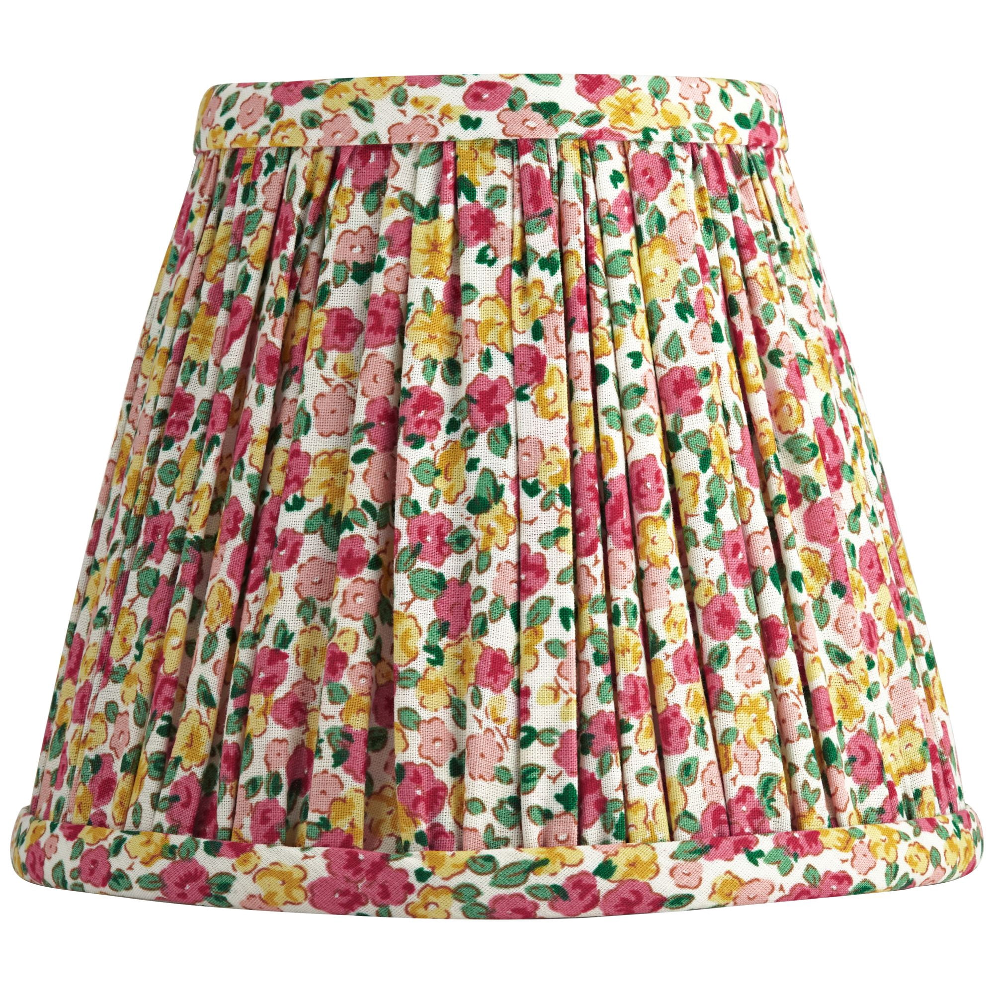 Springcrest Nelle 3 1/2" Top x 6" Bottom x 5" High x 5" Slant Print Lamp Shade Replacement Set of 4 Red Yellow Floral Clip On Candelabra