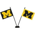 thumbnail image 1 of BSI Products 76003 NCAA Michigan Wolverines 2 Flag Desk Set, Navy, 1 of 1