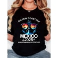 thumbnail image 1 of Women'S T-Shirt, "Dark Glasses Anchor Mexico2025" Print, Retro Minimalist Fashion, Round Neck, Casual Comfort, Sports Short Sleeve T-Shirt, 1 of 6