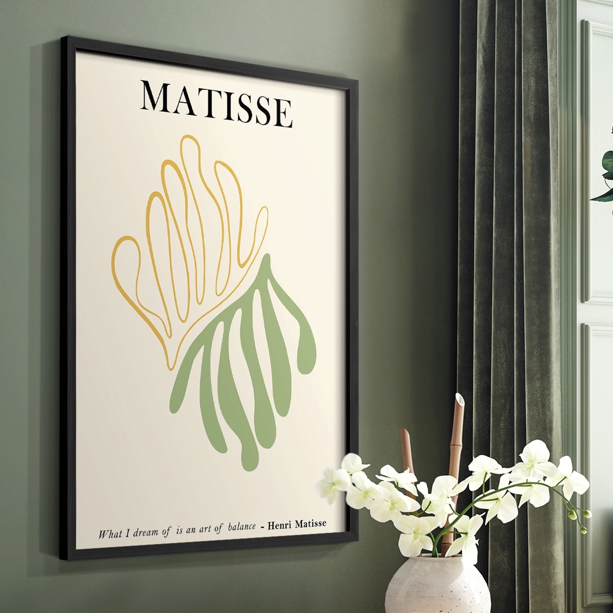 Matisse CDLXXXV in Black Solid Wood Framed Print No Nail Hanging