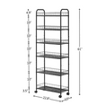 thumbnail image 5 of 6 Tier Rolling Slim Storage Cart Metal with 4 Lockable Wheels & Baskets Storage Shelf Cart for Kitchen Bathroom Laundry Small Space Office,Black, 5 of 5