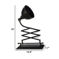 thumbnail image 5 of 18 Inch Wall Mounted Lamp, Extendable Accordion Arm, Iron, Antique Black, Saltoro Sherpi, 5 of 5