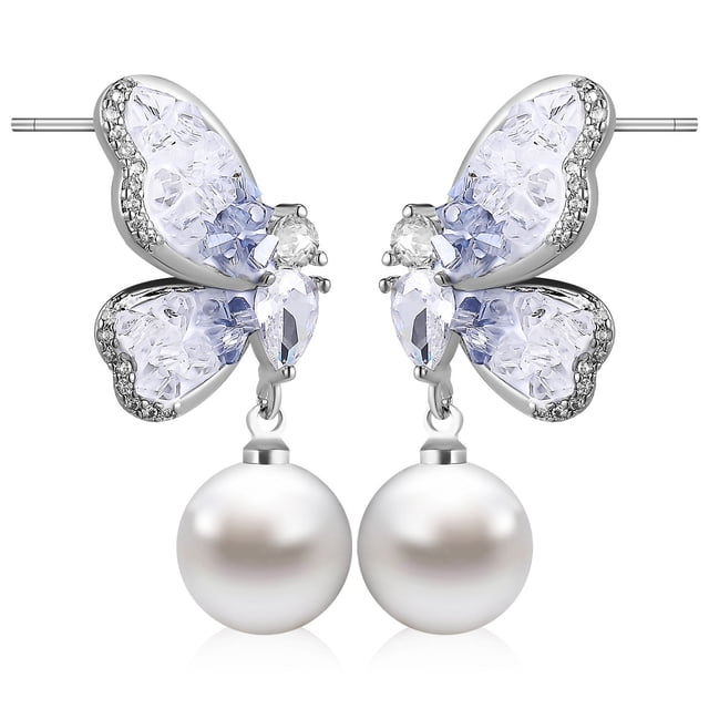 TEHAUX 1Par Aretes Colgantes Mujer Con Y Perla Fino Multicolor