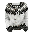 thumbnail image 4 of iHPH7 Fair Isle Sweater Women Button Up Sweaters for Women Casual Outfits for Women Floral Cardigan for Women Loose Cardigan for Women Casual Outerwear Travel Cardigan White 5XL, 4 of 4