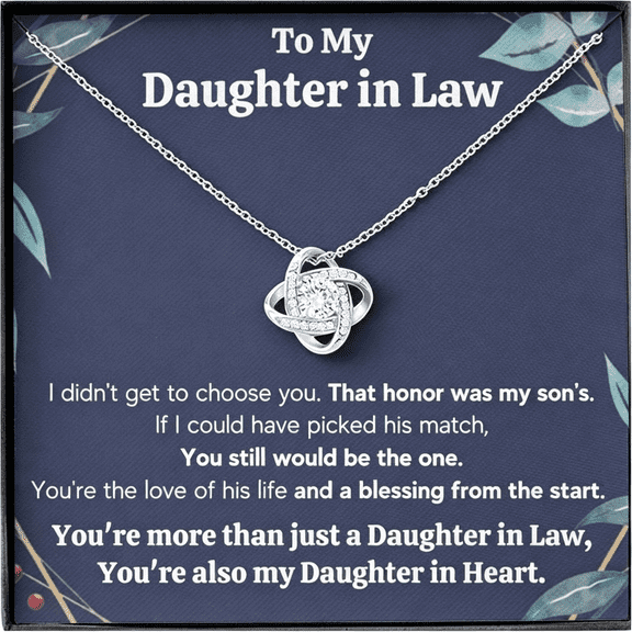 DESIGNICE Daughter in Law Gift Necklace from Mother in Law|Honor Pendant with Message Card & Box|Bonus Daughters Jewelry for Birthday,Wedding,& Special Occasion