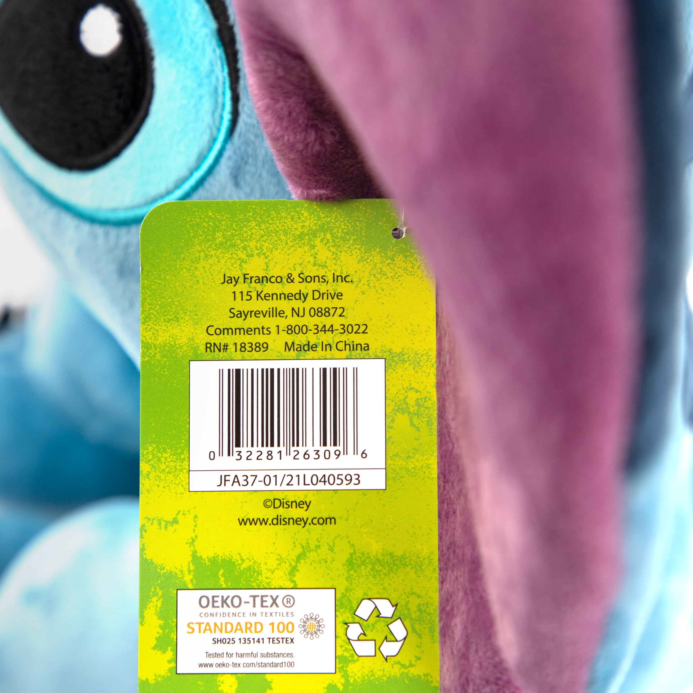 Lilo and Stitch Kids Stitch Bedding Plush Cuddle and Decorative Pillow Buddy, 100% Polyester, Blue, Disney