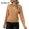 thumbnail image 2 of Suéter de punto para mujer, casual, mangas largas, tops de suéter, 2 of 6