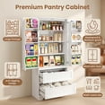 thumbnail image 3 of Pantry Cabinet, Lofka 71" Kitchen Pantry Storage Cabinet with Magnetic Doors and 12 Shelves, White, 3 of 9