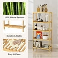 thumbnail image 6 of kinbor 5-Tier Bamboo Shelf Freestanding - Space-Saving Bathroom Standing Shelf &  Stand, 5 Shelf Bookcase for Kitchen, Living Room, Office (Natural Bamboo, Easy Assembly), 6 of 9