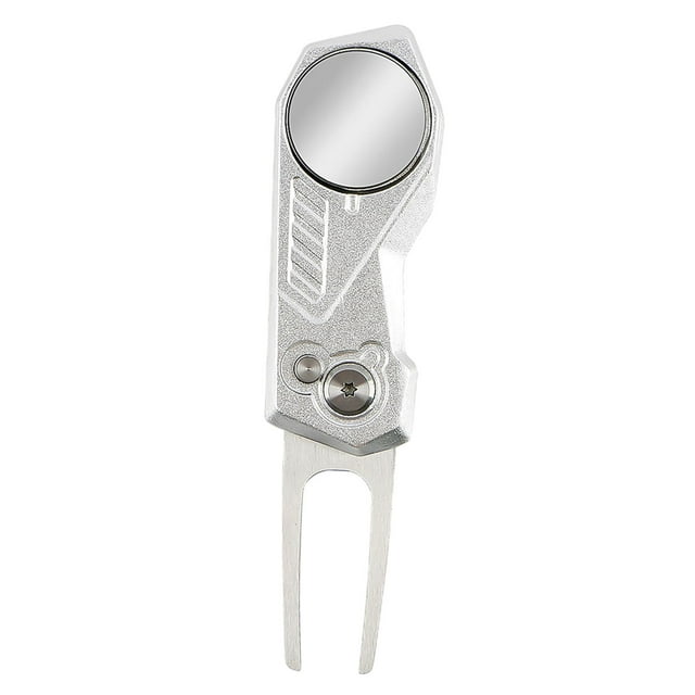 Herramienta de Divot de Golf Cola Suministros de golf Acero inoxidable Plegable Plata