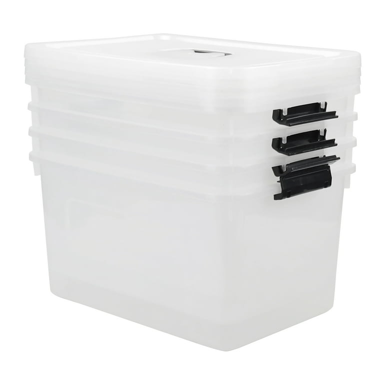 CadineUS 3 Liter Small Storage Boxes with Lids, Plastic Storage Bins Set of 6