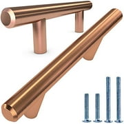 Alpine Hardware Premium Solid Euro Style Bar Handle Pull | 25Pack ~5" Hole Center & 7 1/2" Length | Heavy Stainless Steel Handle Pull with Satin Copper/Bronze Finish | American Owned Cabinet Hardware