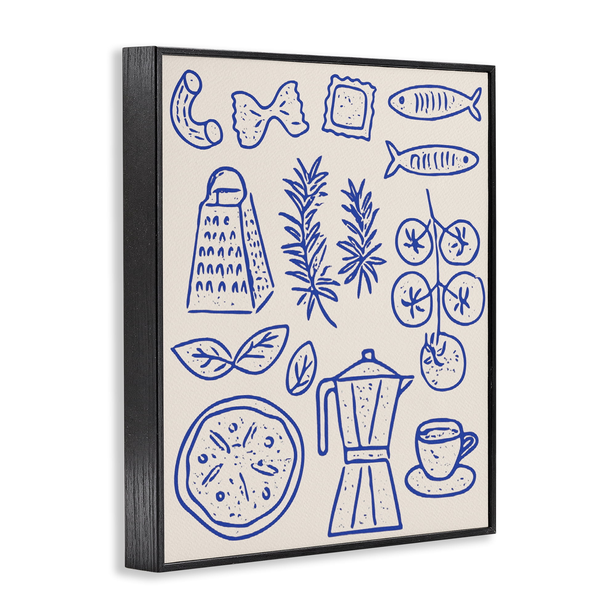 Stupell Industries Pasta & Espresso Simplicity Black Framed Giclee Art, design by Camila Juncos