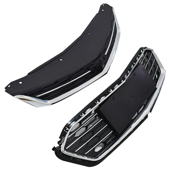 Fit for Chevrolet Cruze (2016-2018) Front Upper & Lower Grilles, Black & Silver Chrome