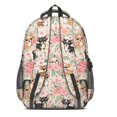 thumbnail image 3 of Chihuahua and Floral Beige Pattern Backpack for School, Cute School Bag with Adjustable Shoulder Straps and Padded Back, 16.9"x12.6"x5.9", 3 of 5