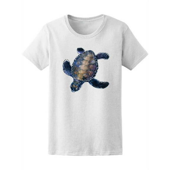 Sea Turtle Watercolor T-Shirt Women -Image by Shutterstock, Female XX-Large