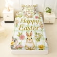 thumbnail image 3 of Erosebridal Happy Easter Rabbit Twin Sheet Sets,Retro Watercolor Easter Eggs Bedding For Girls Kids 3pcs, 3 of 6