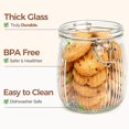 thumbnail image 6 of 25oz Fluted Glass Mason Jars - Set Of 6 Vintage Canisters With Airtight Lids For Sourdough Starter  Pickling Coffee & Pantry Organization Farmhouse Kitchen Decor, 6 of 8